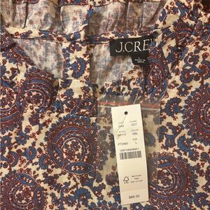 J.Crew Paisley Print Linen Top NWT